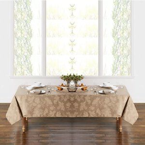 MUSHROOM Autumn Medley Damask 60x144-inch Rectangle Tablecloth (Seats 12 - 14)